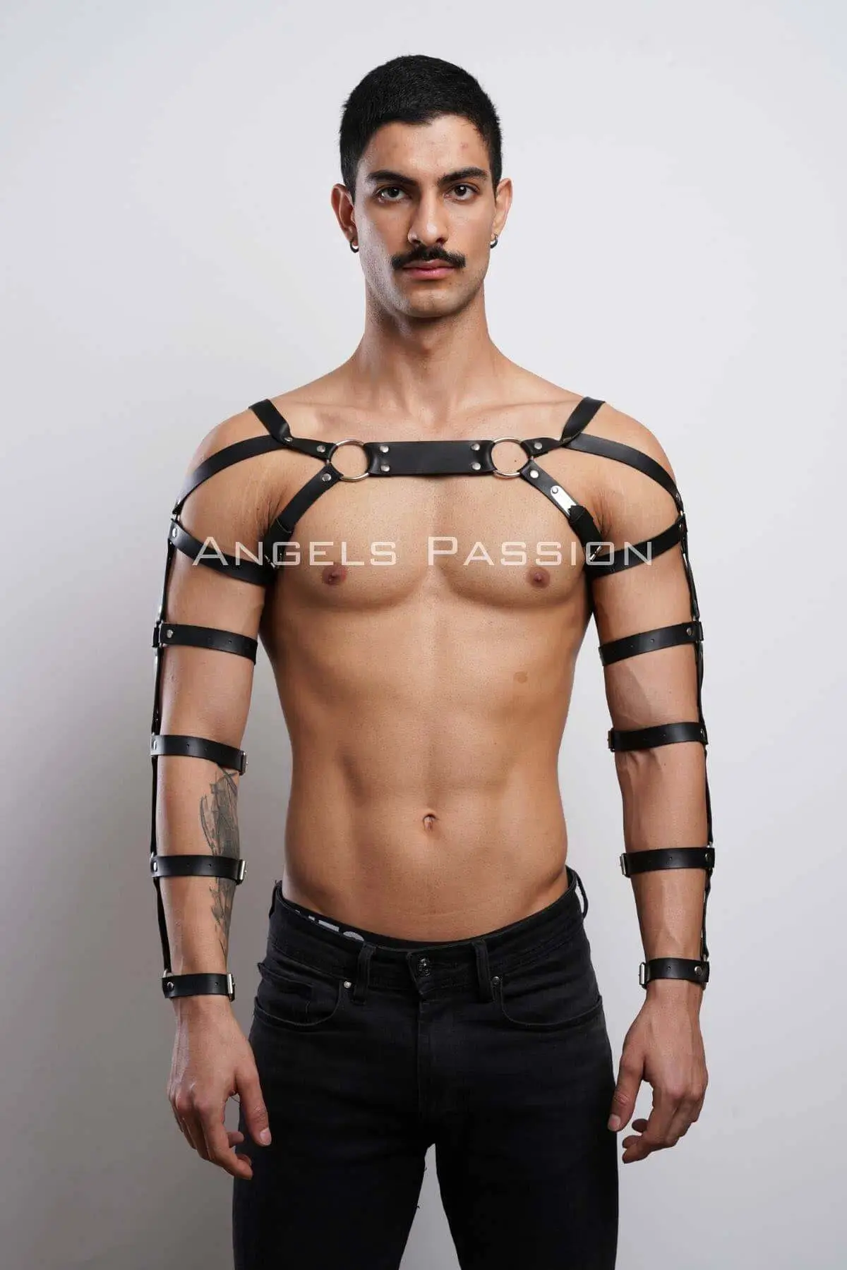 Men's Fantasy Apparel Leather Arm and Chest Harness - SHM5