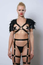 Women's Viking Warrior Costume, Leather Warrior Women's Harness Set - SH1345 - Image 5
