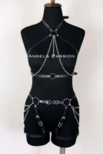 Leather Body Harness, Women's Leather Fantasy Lingerie - SH1084