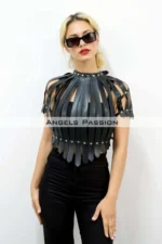 Crop Bustier Harness, Leather Chest Harness, Shirt Harness - SH1257 - Image 8