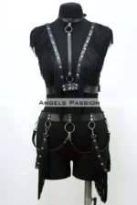 Tasseled Leather Harness Set, Tasseled Dress Accessory - SH768 - Image 4