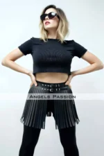 37 cm Fringed Elegant Mini Skirt - SH1400 - Image 4