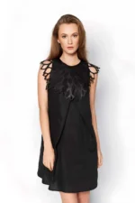 Elegant Leather Harness Scarf with Droplet Detail - SH1407 - Image 3