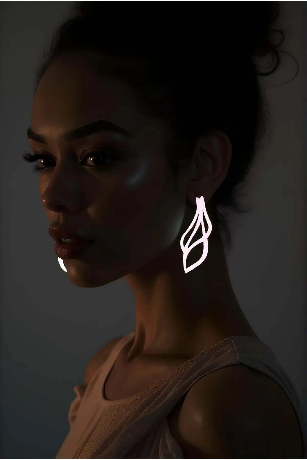 White Reflective Dangle Earrings, Stylish Laser Cut Earrings - APBJ001