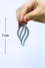 White Reflective Seashell Earrings, Stylish Laser Cut Earrings - APBJ006 - Image 2