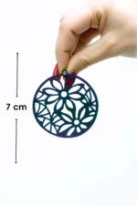 Rainbow Reflective Flower Earrings, Stylish Laser Cut Earrings - APBJ023 - Image 2