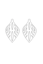 White Reflective Drop Earrings, Stylish Laser Cut Earrings - APBJ026 - Image 3