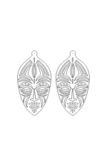 Rainbow Reflective Ethnic Face Earrings, Stylish Laser Cut Earrings - APBJ022 - Image 3