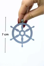 Black Steering Wheel Earrings, Stylish Laser-Cut Leather Earrings - APBJ021 - Image 3