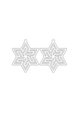 White Reflective Abstract Star Earrings, Stylish Laser Cut Earrings - APBJ019 - Image 3