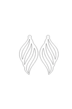 White Reflective Seashell Earrings, Stylish Laser Cut Earrings - APBJ006 - Image 3