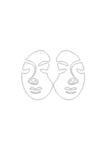 White Reflective Abstract Woman's Face Earrings, Stylish Laser Cut Earrings - APBJ005 - Image 3