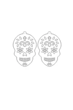 White Reflective Skull Gothic Earrings, Stylish Laser Cut Earrings - APBJ029 - Image 3