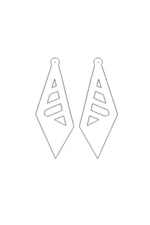 White Reflective Prism Earrings, Stylish Laser Cut Earrings - APBJ011 - Image 3