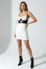 Leather Corset with Underbust Detail and Straps - SH614 - Image 3