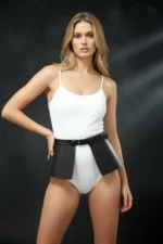 Stylish Waist-High Leather Skirt Belt, Thick Leather Belt - SH623