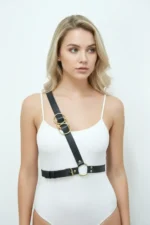 Yellow Accessory Over-the-Bust Single Strap Leather Waist Belt, Sexy Accessory - SH1183