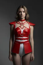 Leather Dress Harness, Leather Skirt and Bust Dress - SH1371 - Image 3