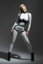 Leather Harness, Underbust Support Harness Set, Leather Dancer Costume - SH1402 - Image 6