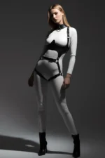 Leather Harness, Underbust Support Harness Set, Leather Dancer Costume - SH1402 - Image 8