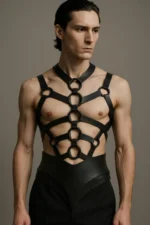 Sturdy Men's Chest Harness, Stylish Leather Men's Bustier - SHM240 - Image 2