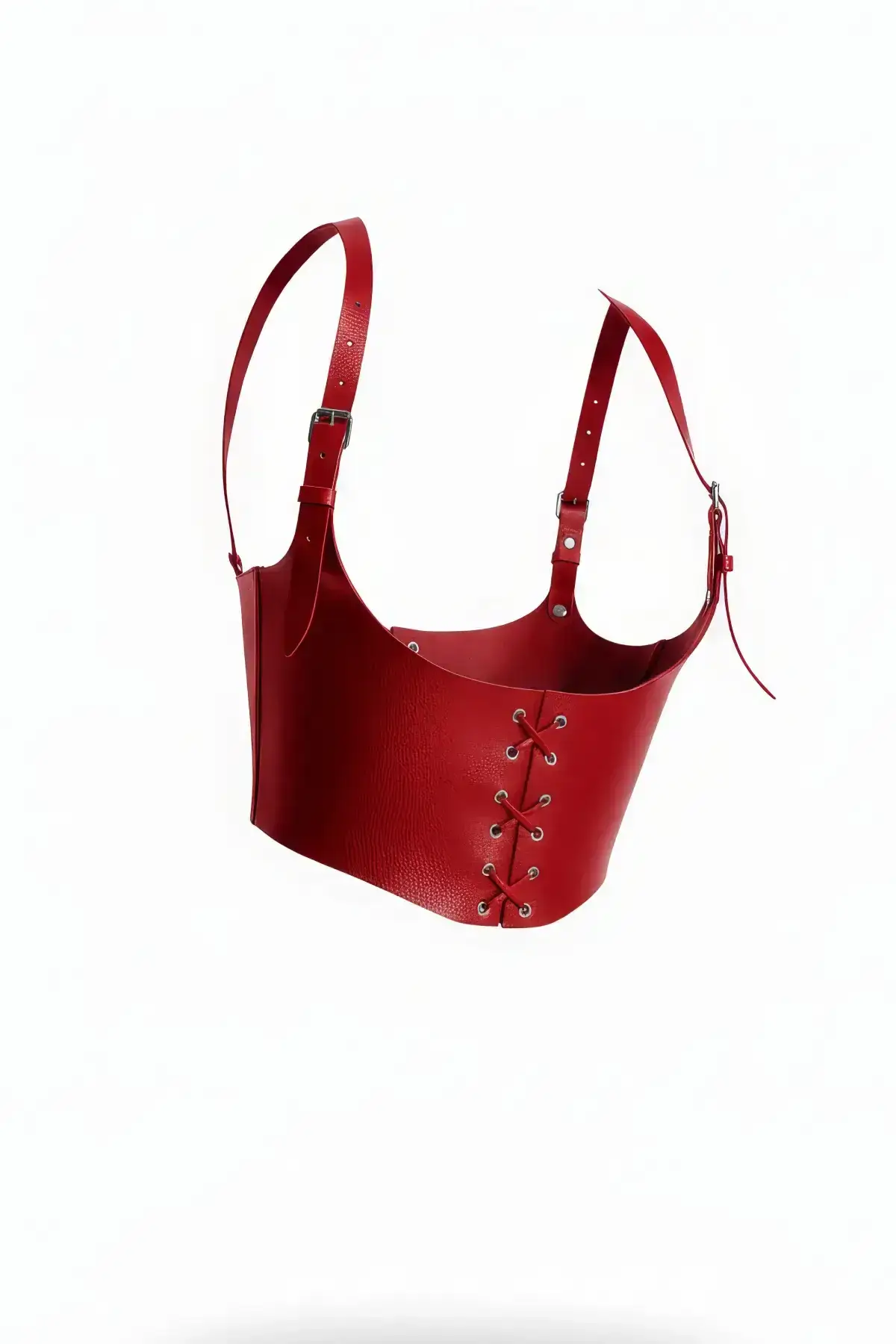Red Shoulder Strap Corset Women's Belt, Red Women's Leather Belt - SH1428