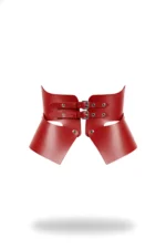 Red Leather Wide Women's Belt, Corset Leather Belt - SH611 - Image 2