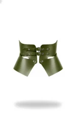 Khaki Leather Wide Women's Belt, Corset Leather Belt - SH611 - Image 2