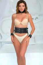 Tight Leather Corset Clamp and Collar Harness Set - SH1025