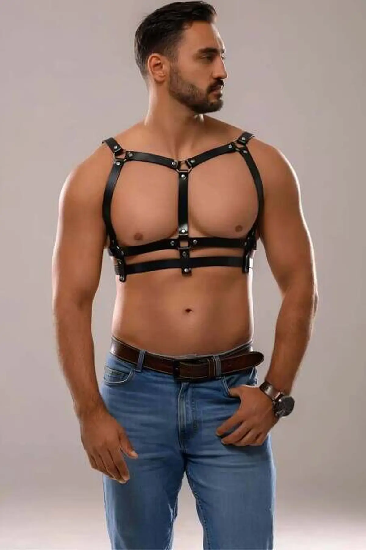 Men's Leather Sexy Chest Harness - SHM138