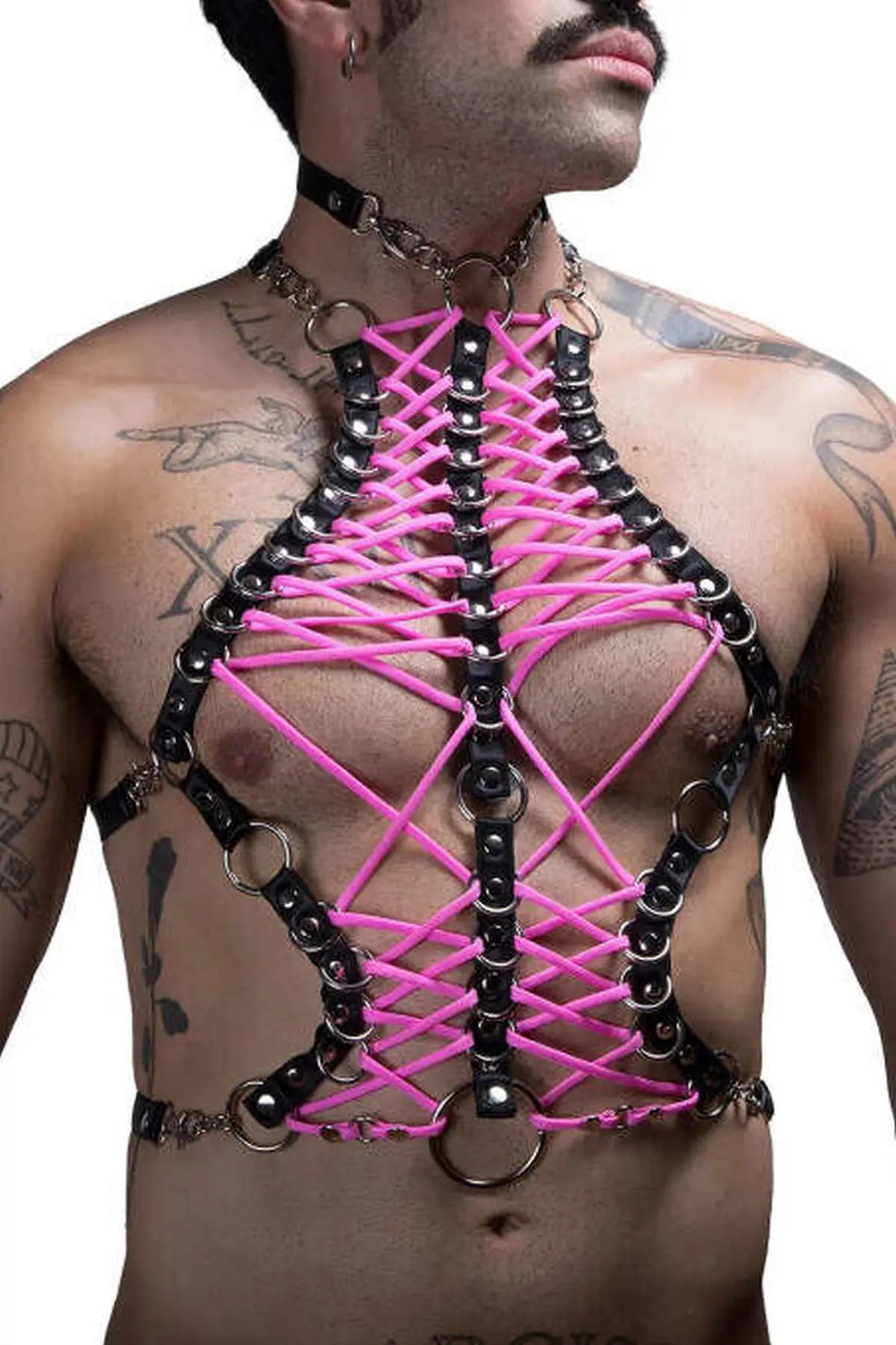Men's Rubber Fantasy Chest Harness - SHM192