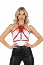 Red Women's Leather Belt Body Harness Accessory - SH11 - Image 2