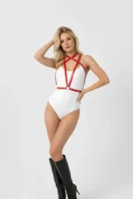 Red Women's Belt Cross Thin Leather Body Accessory - SH15 - Image 4