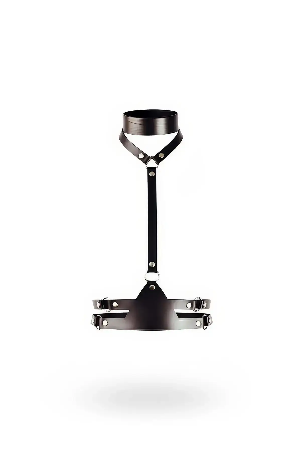 Black Women's Belt with Leather Collar Detail Body Accessory - SH17