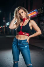 Red Women's Leather Belt Body Accessory - SH22 - Image 2