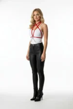 Red Women's Belt with Chain Detail Body Accessory - SH52