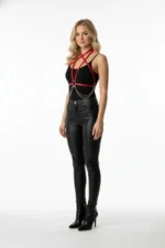 Red Women's Belt with Chain Detail Body Accessory - SH52 - Image 2