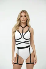 Black Harness Set with Ring Detail Body Accessory - SH122 - Image 5