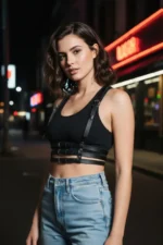 Black Women's Belt with Multiple Buckles Body Accessory - SH178 - Image 4