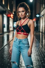 Red Women's Leather Crossbody Belt Accessory - SH187 - Image 2