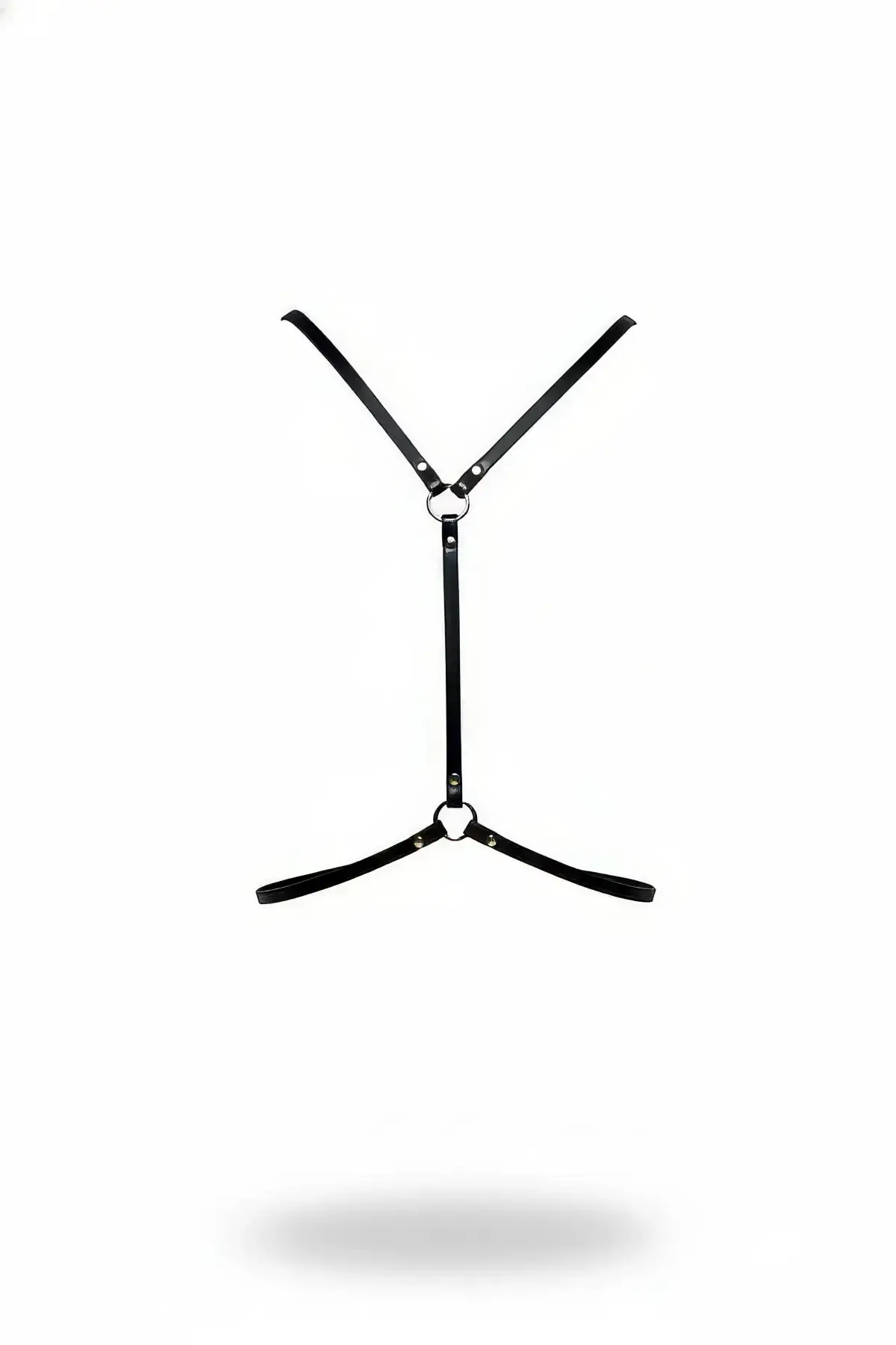 Black Women's Belt with Leather Ring Detail Body Accessory - SH202