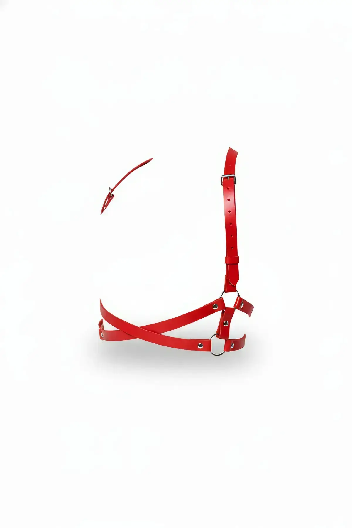 Red Women's Cross-Laced Buckle Body Belt - SH204