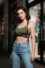 Black Women's Belt Faux Leather Crossbody Accessory - SH204 - Image 4