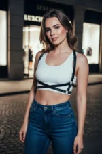 Black Women's Belt Faux Leather Crossbody Accessory - SH204