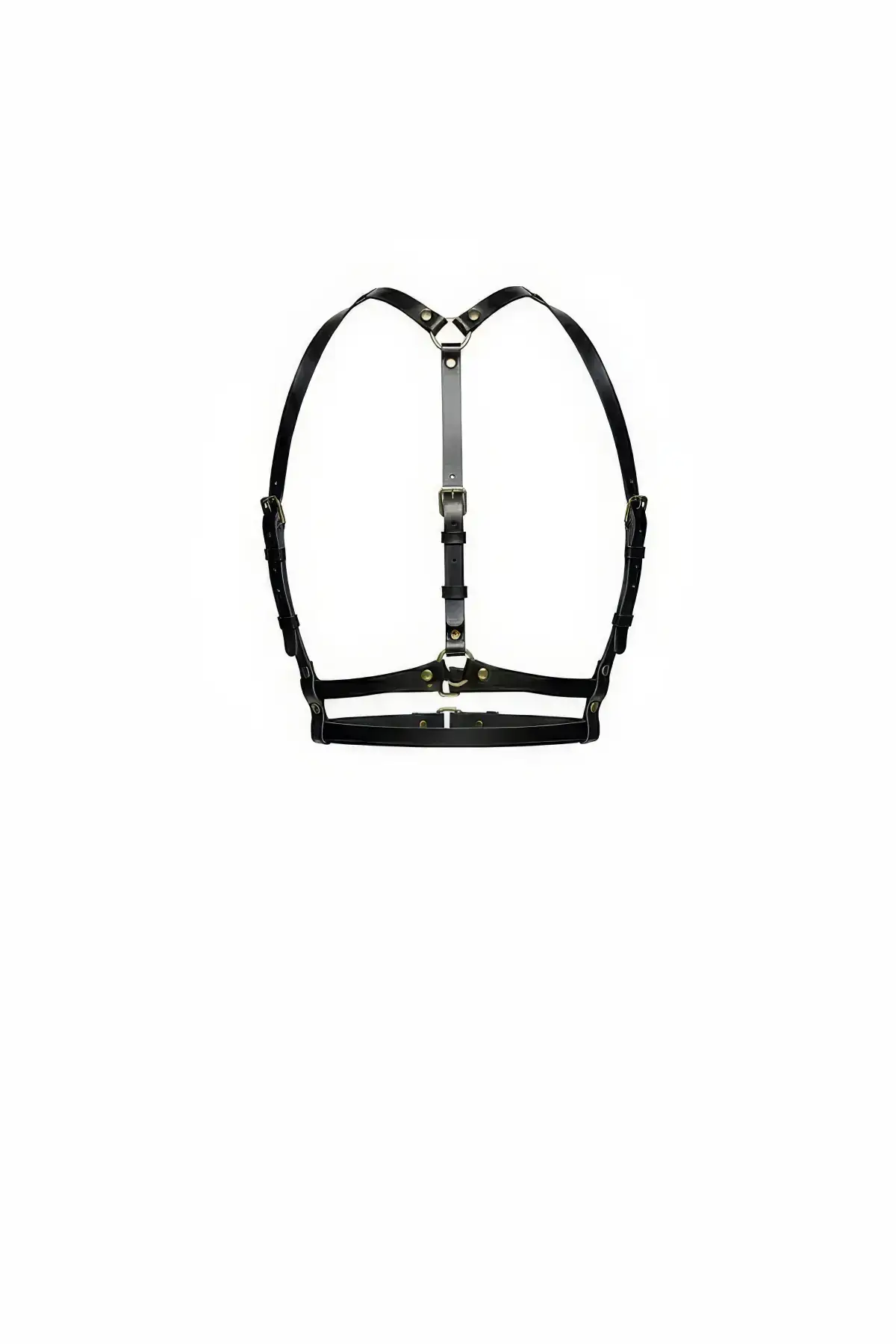 Black Women's Leather Body Belt with Shoulder Detail - SH205