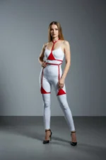 Red Harness Set Leather Adjustable Full Body Set - SH226