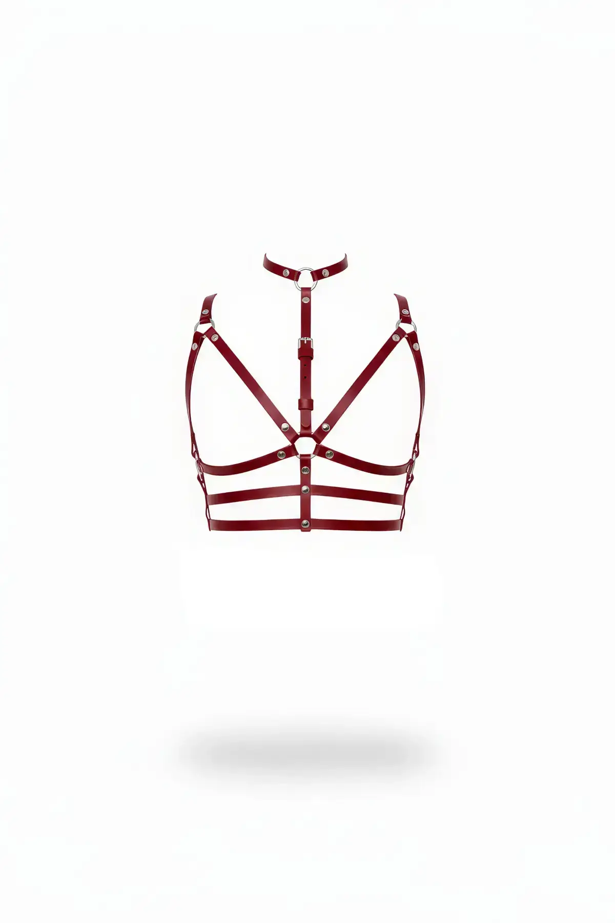 Leather Chest Harness with Multi-Strap Ring Detail - SH235