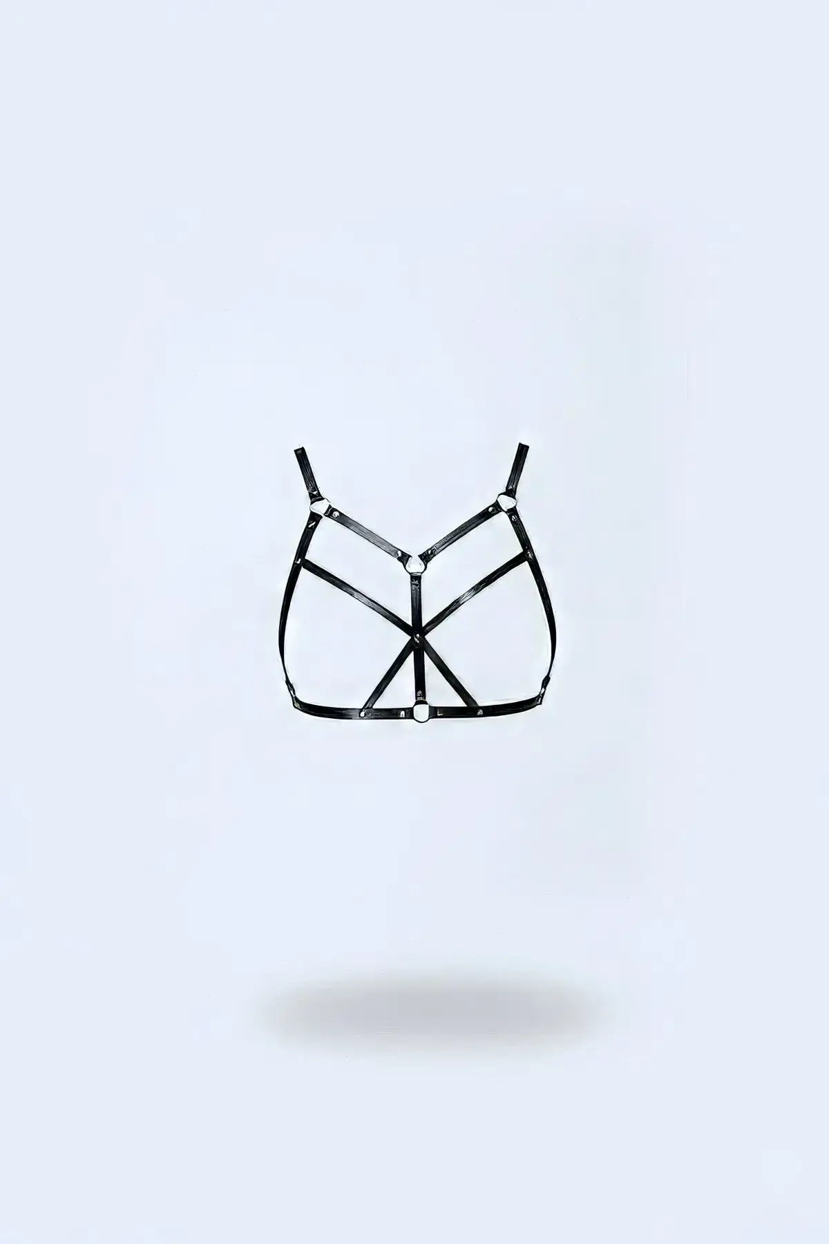 Black Chest Harness Faux Leather Cross Strap - SH265