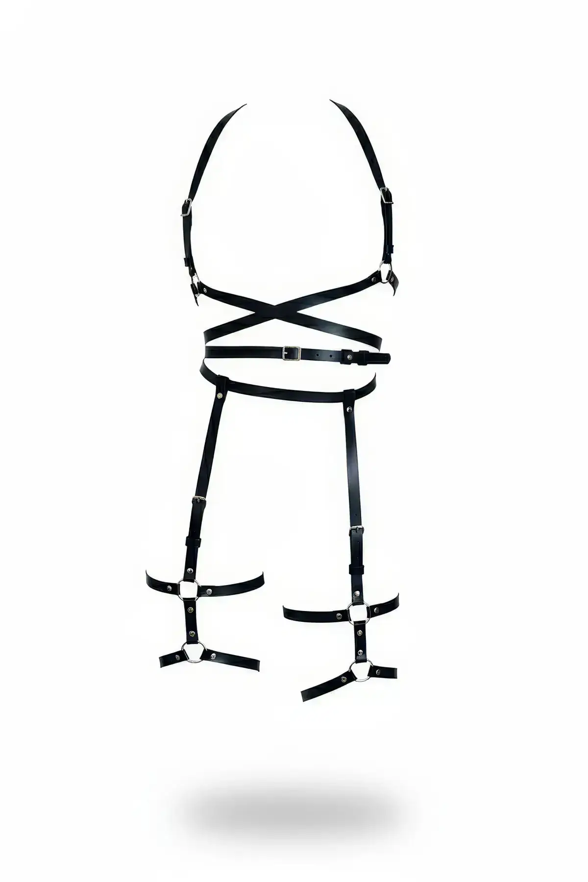 Black Harness Set Leather Body Garter Accessory - SH274