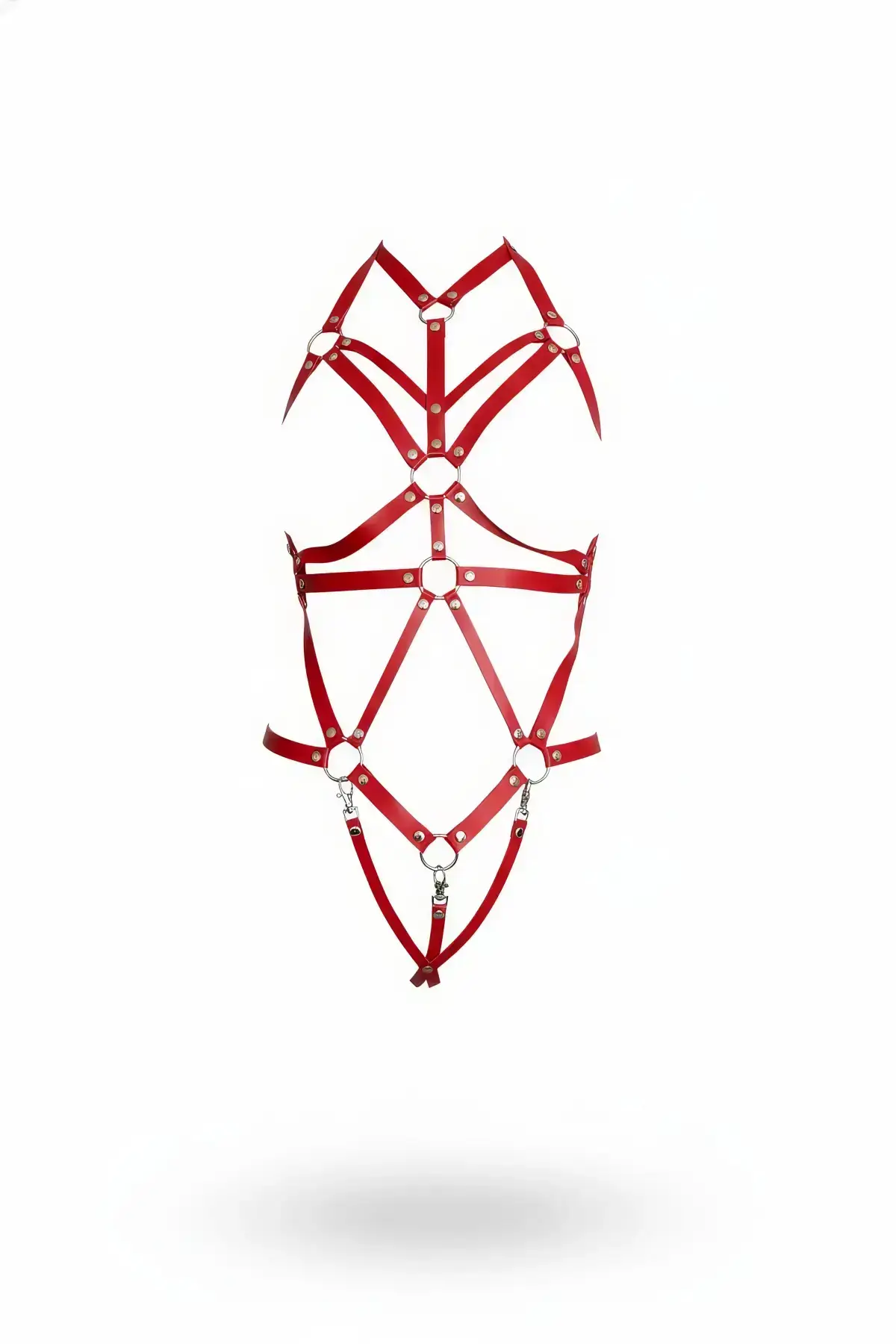 Red Leather Body Harness Full Body Accessory - SH316